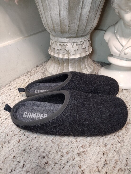 Camper Other - Camper Men's Wabi Charcoal Gray Boiled Wool Slippers